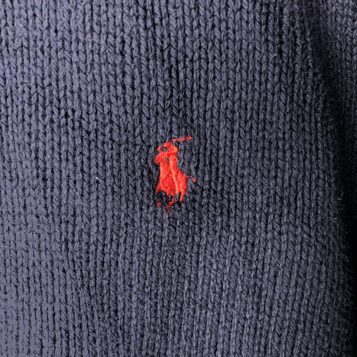 Ralph Lauren POLO by Ralph Lauren Cotton Knit Sweater Men's L size Pima Cotton navy blue type Vintage Second Hand