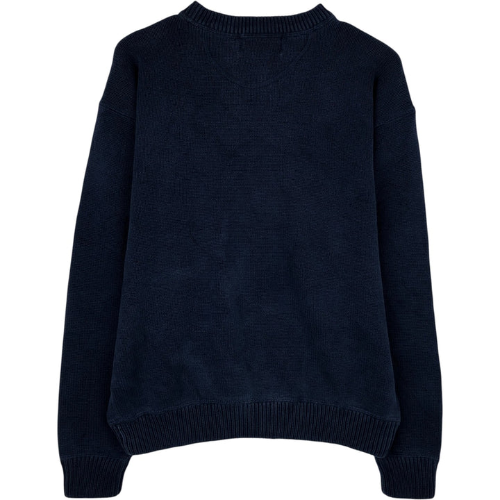 90'S Eddie Bauer Cotton Knit Sweater, Men's M Size, Vintage cotton navy blue type Vintage Second Hand