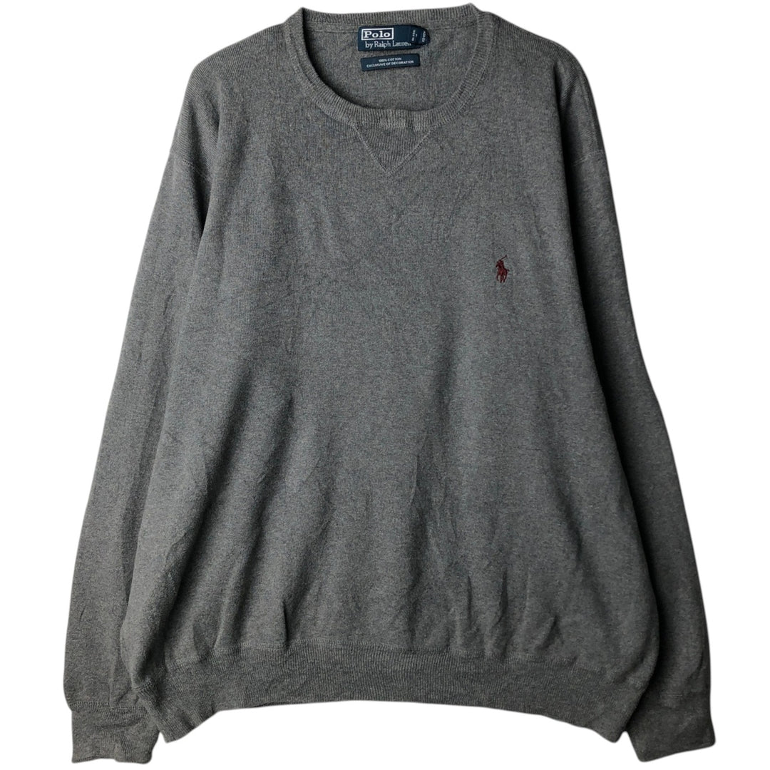 Ralph Lauren POLO by Ralph Lauren Cotton Knit Sweater Men's XL cotton gray type Vintage Second Hand