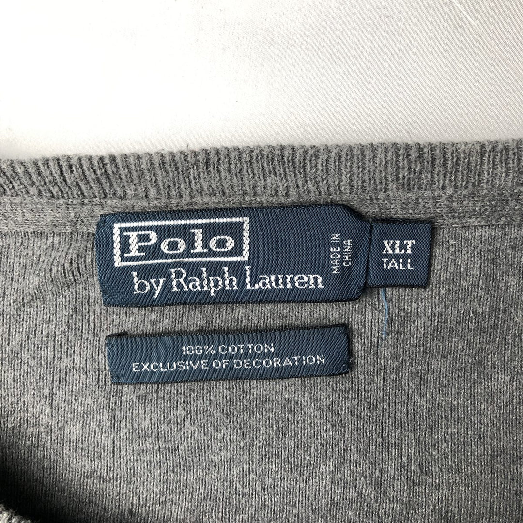 Ralph Lauren POLO by Ralph Lauren Cotton Knit Sweater Men's XL cotton gray type Vintage Second Hand