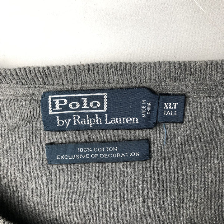 Ralph Lauren POLO by Ralph Lauren Cotton Knit Sweater Men's XL cotton gray type Vintage Second Hand