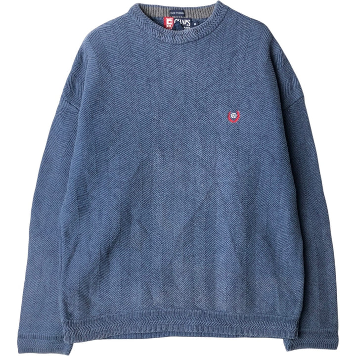 Ralph Lauren Chaps cable knit cotton sweater, size M, men's cotton blue type Vintage Second Hand