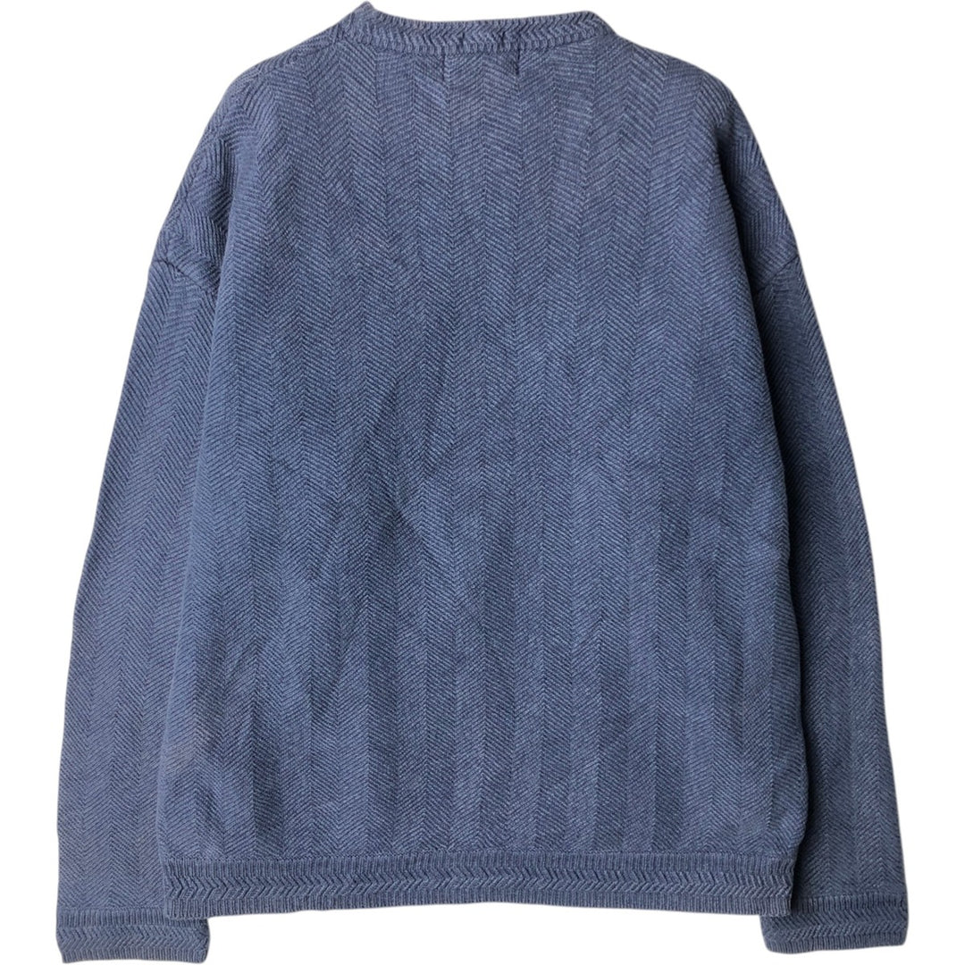 Ralph Lauren Chaps cable knit cotton sweater, size M, men's cotton blue type Vintage Second Hand