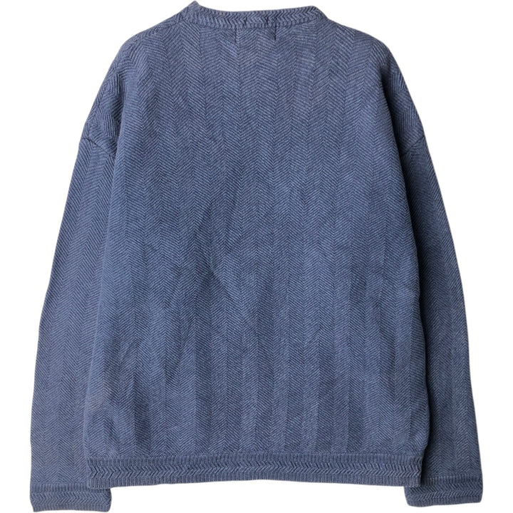 Ralph Lauren Chaps cable knit cotton sweater, size M, men's cotton blue type Vintage Second Hand