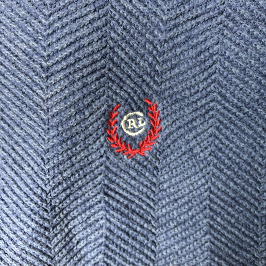Ralph Lauren Chaps cable knit cotton sweater, size M, men's cotton blue type Vintage Second Hand