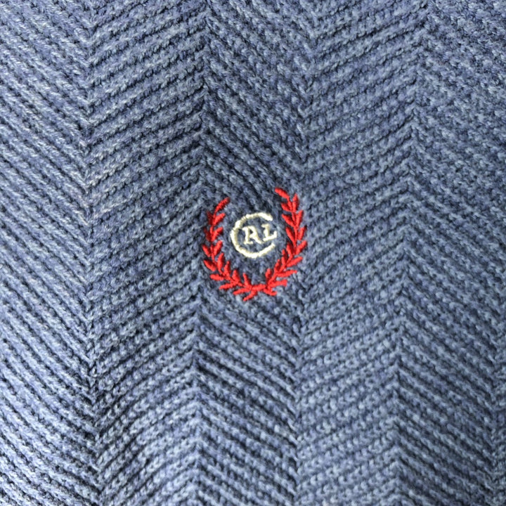 Ralph Lauren Chaps cable knit cotton sweater, size M, men's cotton blue type Vintage Second Hand