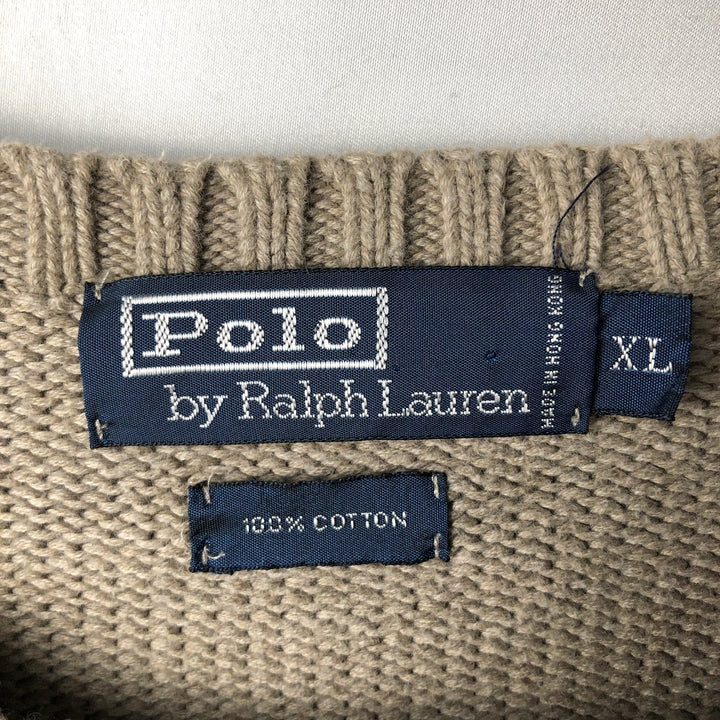 Ralph Lauren POLO by Ralph Lauren Cotton Knit Sweater Men's XL cotton Beige type Vintage Second Hand