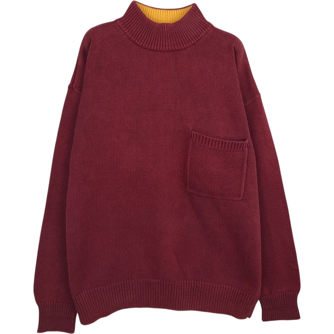 90'S GAP Old Gap Mock Neck Cotton Knit Sweater, Men's Size L (approx.), Vintage cotton Red type red-purple Vintage Second Hand