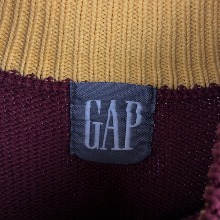 90'S GAP Old Gap Mock Neck Cotton Knit Sweater, Men's Size L (approx.), Vintage cotton Red type red-purple Vintage Second Hand