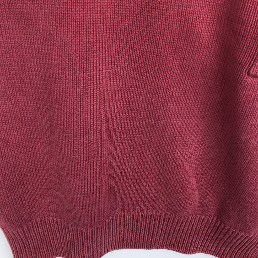 90'S GAP Old Gap Mock Neck Cotton Knit Sweater, Men's Size L (approx.), Vintage cotton Red type red-purple Vintage Second Hand
