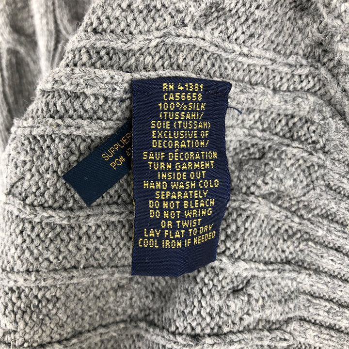 Ralph Lauren POLO RALPH LAUREN Silk Knit Sweater, Men's Size M (equivalent), Cable Knit Tussah Silk gray type Vintage Second Hand