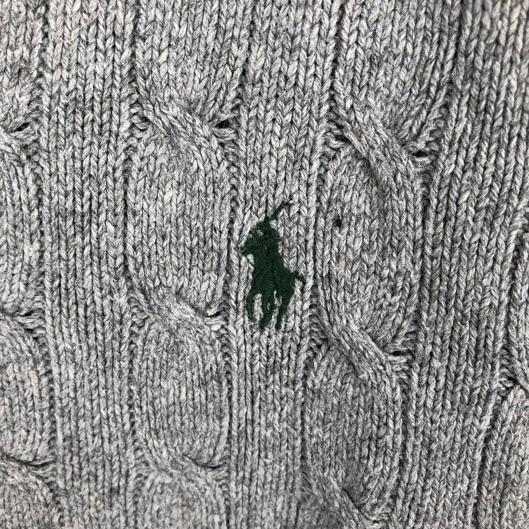 Ralph Lauren POLO RALPH LAUREN Silk Knit Sweater, Men's Size M (equivalent), Cable Knit Tussah Silk gray type Vintage Second Hand