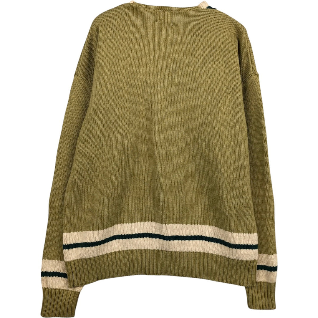 90'S GAP Old GAP Tilden Knit Sweater, Men's Size M (approx.) cotton green type yellow green Vintage Second Hand