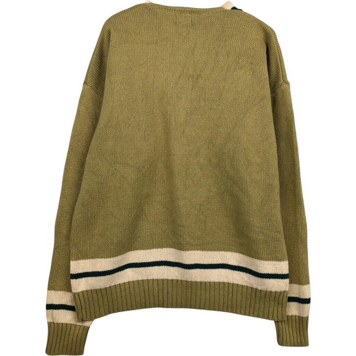 90'S GAP Old GAP Tilden Knit Sweater, Men's Size M (approx.) cotton green type yellow green Vintage Second Hand