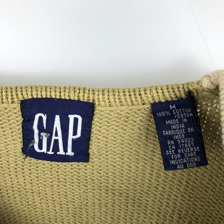 90'S GAP Old GAP Tilden Knit Sweater, Men's Size M (approx.) cotton green type yellow green Vintage Second Hand