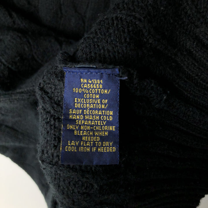 Ralph Lauren POLO RALPH LAUREN Cable knit cotton sweater Men's size L cotton navy blue type Vintage Second Hand