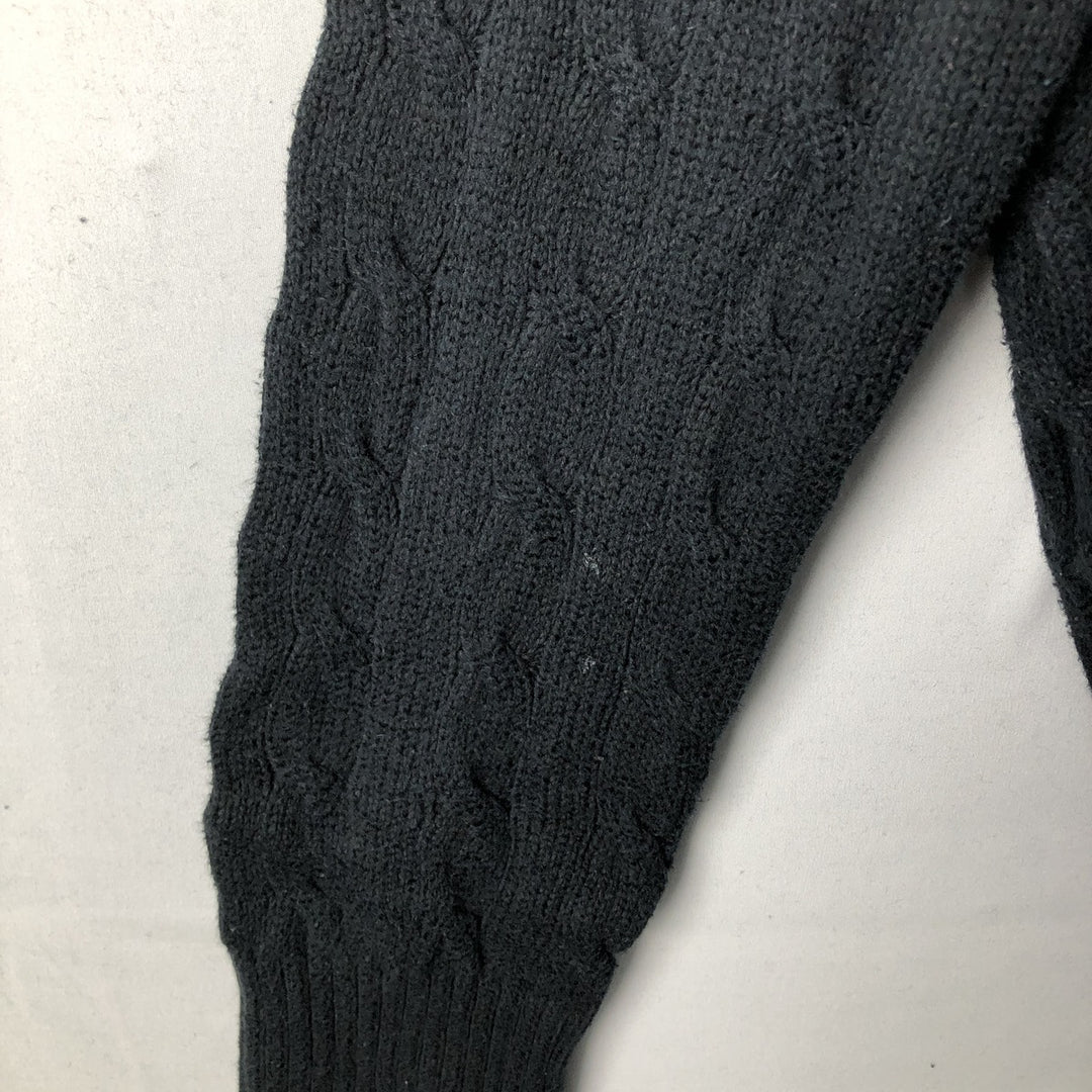 Ralph Lauren POLO RALPH LAUREN Cable knit cotton sweater Men's size L cotton navy blue type Vintage Second Hand