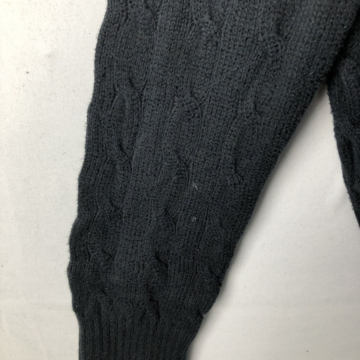 Ralph Lauren POLO RALPH LAUREN Cable knit cotton sweater Men's size L cotton navy blue type Vintage Second Hand