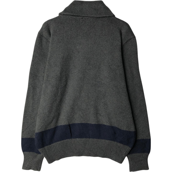 Ralph Lauren POLO by Ralph Lauren shawl collar cotton knit sweater, men's size M cotton gray type Vintage Second Hand