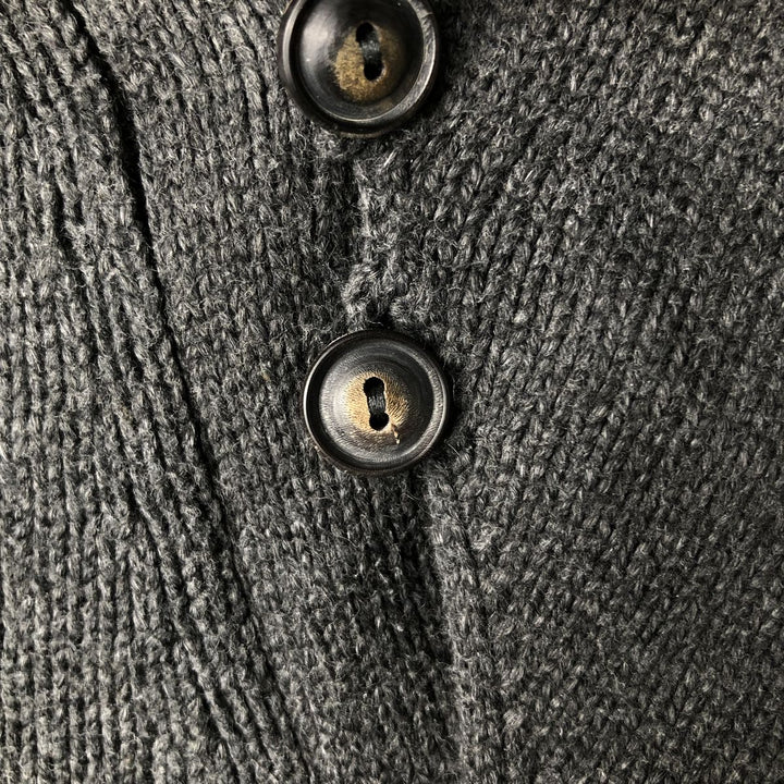 Ralph Lauren POLO by Ralph Lauren shawl collar cotton knit sweater, men's size M cotton gray type Vintage Second Hand