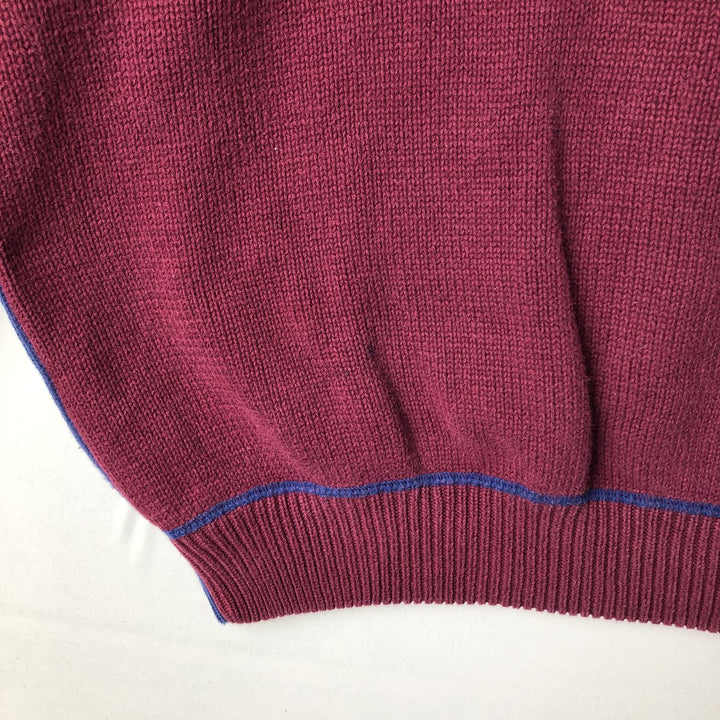 80s-90'S Eddie Bauer cotton knit sweater, men's size L equivalent, vintage. cotton blue type Vintage Second Hand