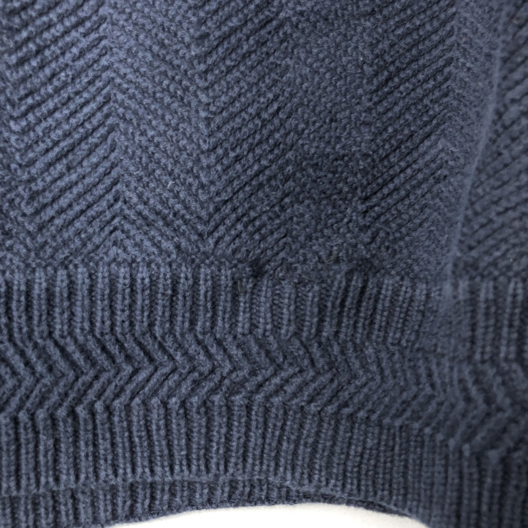 Ralph Lauren CHAPS Herringbone Cotton Knit Sweater Men's XL cotton navy blue type Vintage Second Hand