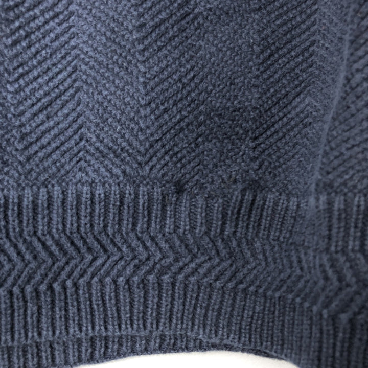 Ralph Lauren CHAPS Herringbone Cotton Knit Sweater Men's XL cotton navy blue type Vintage Second Hand
