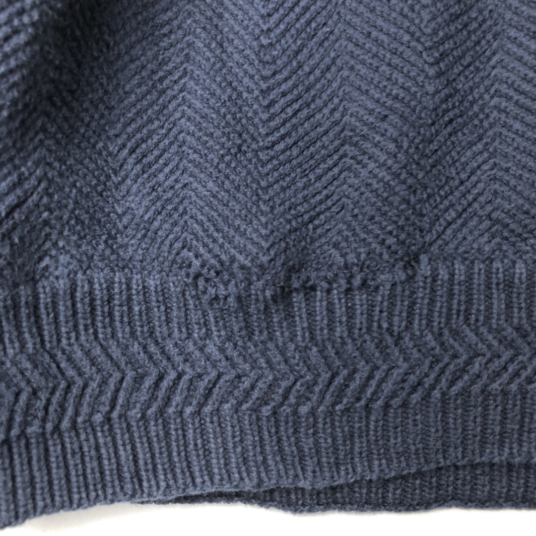Ralph Lauren CHAPS Herringbone Cotton Knit Sweater Men's XL cotton navy blue type Vintage Second Hand