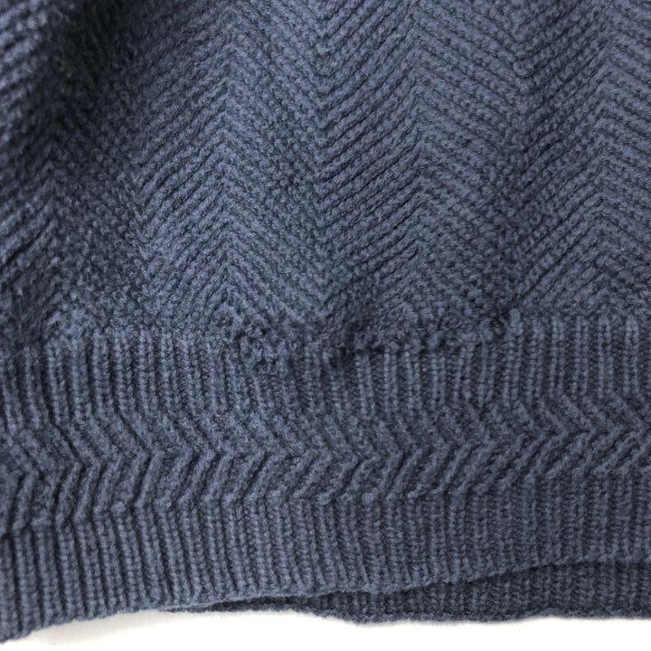 Ralph Lauren CHAPS Herringbone Cotton Knit Sweater Men's XL cotton navy blue type Vintage Second Hand