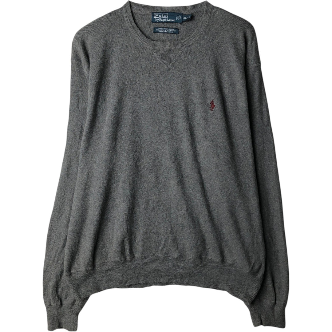 Ralph Lauren POLO by Ralph Lauren Cotton Knit Sweater Men's XL cotton gray type Vintage Second Hand