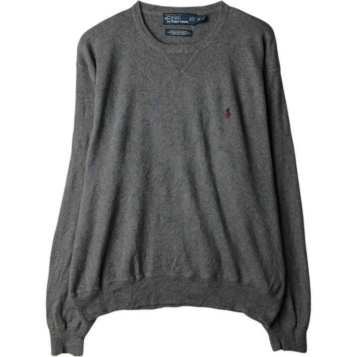 Ralph Lauren POLO by Ralph Lauren Cotton Knit Sweater Men's XL cotton gray type Vintage Second Hand