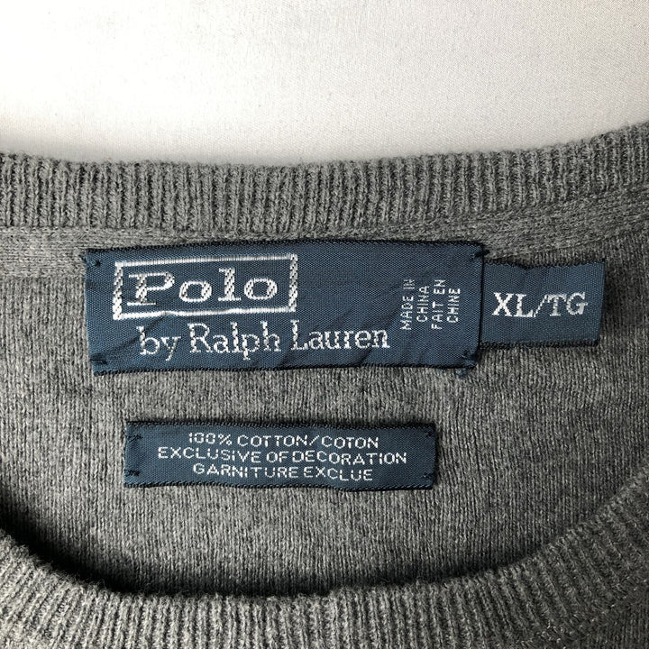 Ralph Lauren POLO by Ralph Lauren Cotton Knit Sweater Men's XL cotton gray type Vintage Second Hand