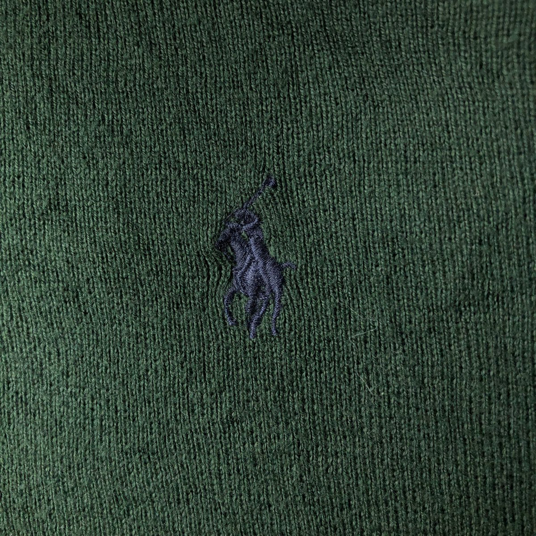 Ralph Lauren POLO by Ralph Lauren Cotton Knit Sweater Men's L size cotton Green type dark green Vintage Second Hand
