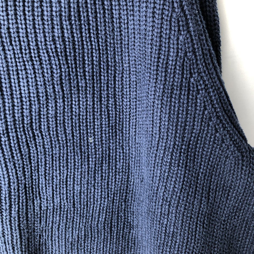 Vintage LLBean cotton knit sweater from the 1990s, men's size L (approx.). cotton navy blue type Vintage Second Hand