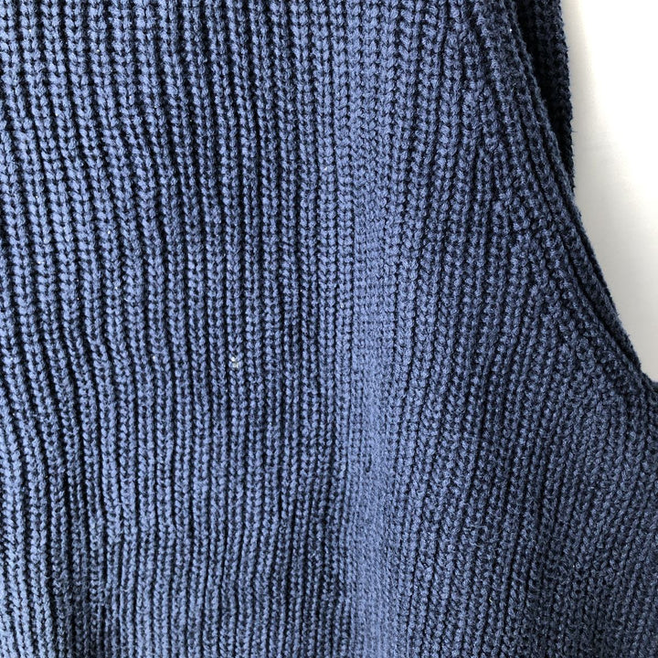 Vintage LLBean cotton knit sweater from the 1990s, men's size L (approx.). cotton navy blue type Vintage Second Hand