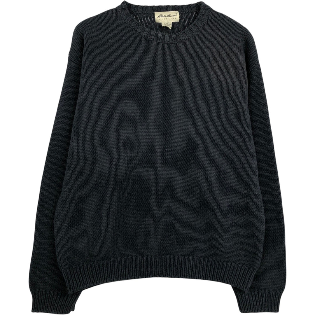 Eddie Bauer Cotton Knit Sweater, Men's M Size cotton black type Vintage Second Hand