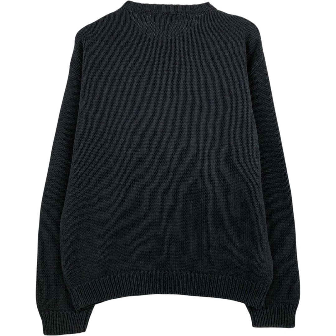 Eddie Bauer Cotton Knit Sweater, Men's M Size cotton black type Vintage Second Hand