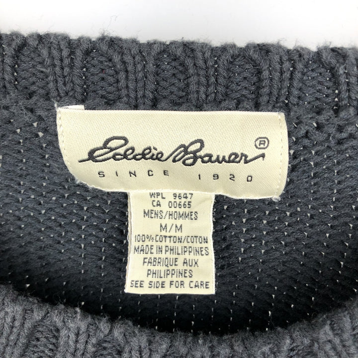Eddie Bauer Cotton Knit Sweater, Men's M Size cotton black type Vintage Second Hand