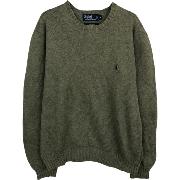 Ralph Lauren POLO by Ralph Lauren Cotton Knit Sweater Men's M Size cotton Khaki type Vintage Second Hand