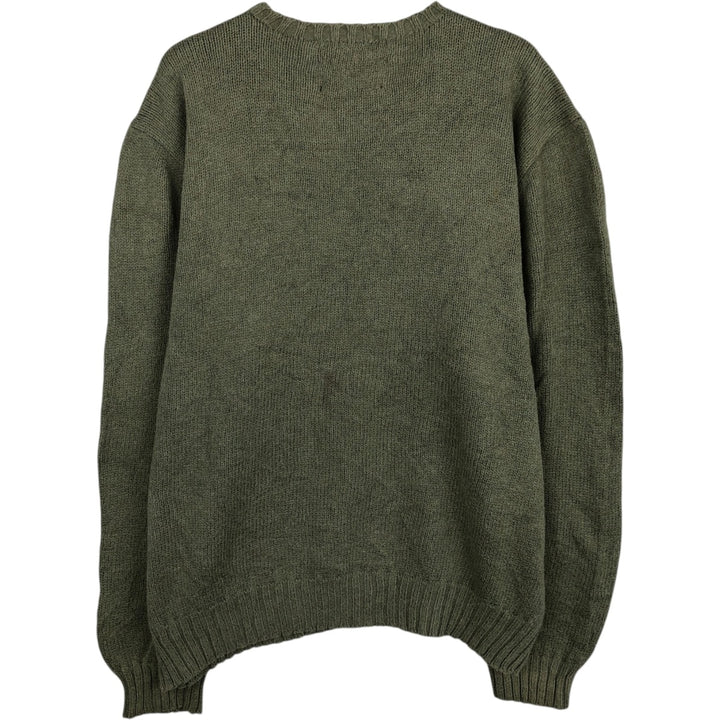 Ralph Lauren POLO by Ralph Lauren Cotton Knit Sweater Men's M Size cotton Khaki type Vintage Second Hand