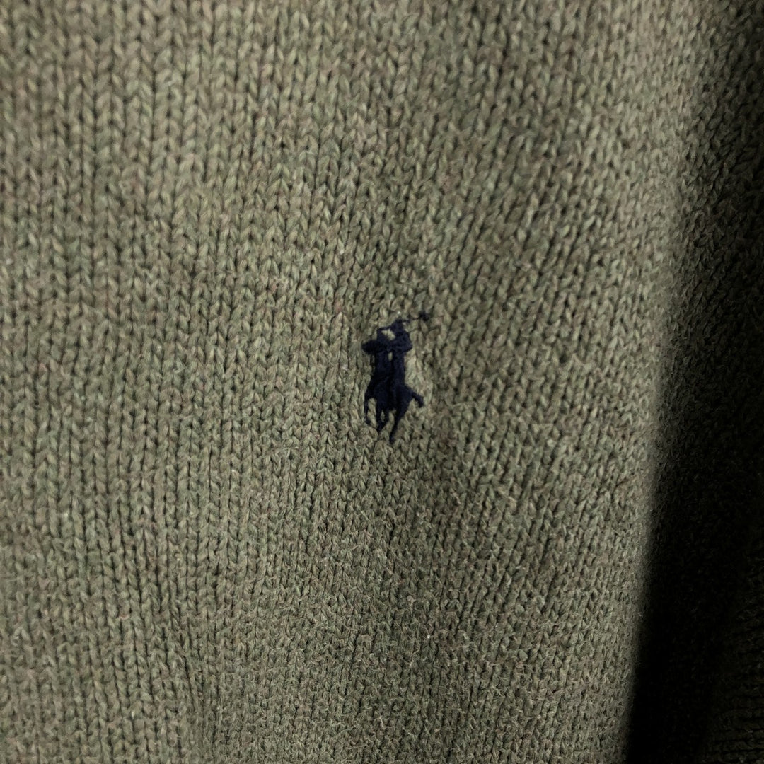 Ralph Lauren POLO by Ralph Lauren Cotton Knit Sweater Men's M Size cotton Khaki type Vintage Second Hand