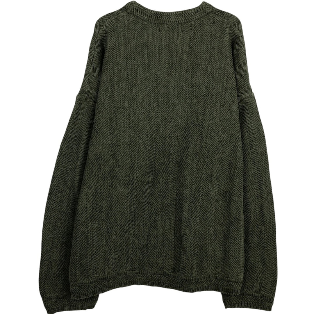 Ralph Lauren CHAPS Herringbone Cotton Knit Sweater Men's XL cotton green type Vintage Second Hand