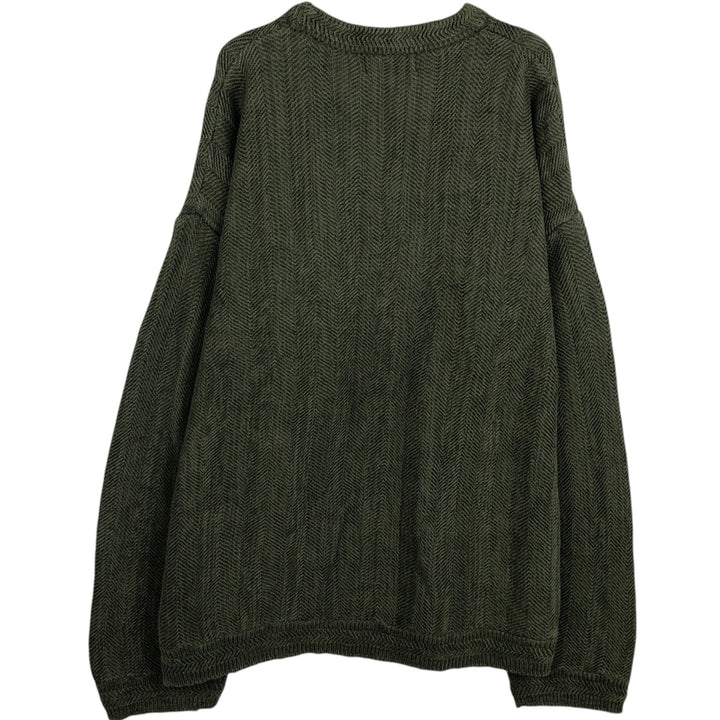 Ralph Lauren CHAPS Herringbone Cotton Knit Sweater Men's XL cotton green type Vintage Second Hand