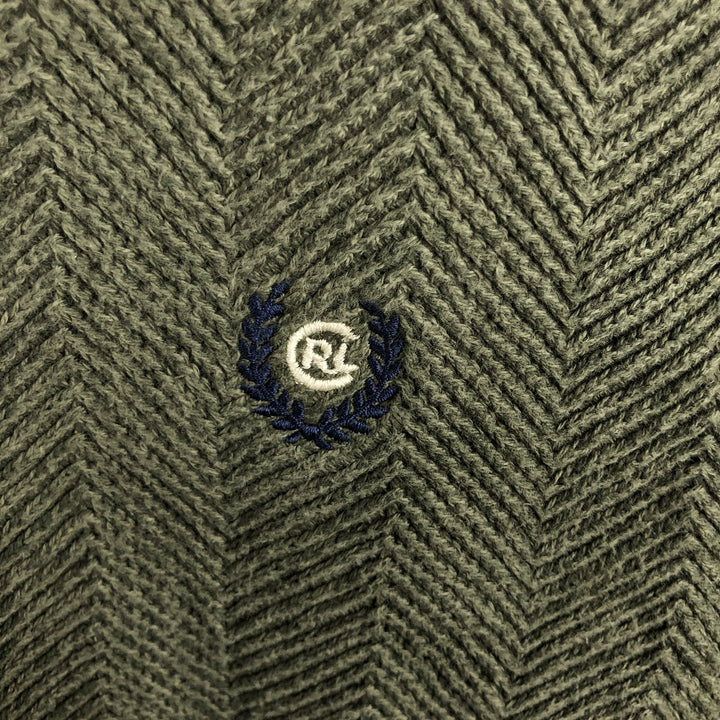 Ralph Lauren CHAPS Herringbone Cotton Knit Sweater Men's XL cotton green type Vintage Second Hand