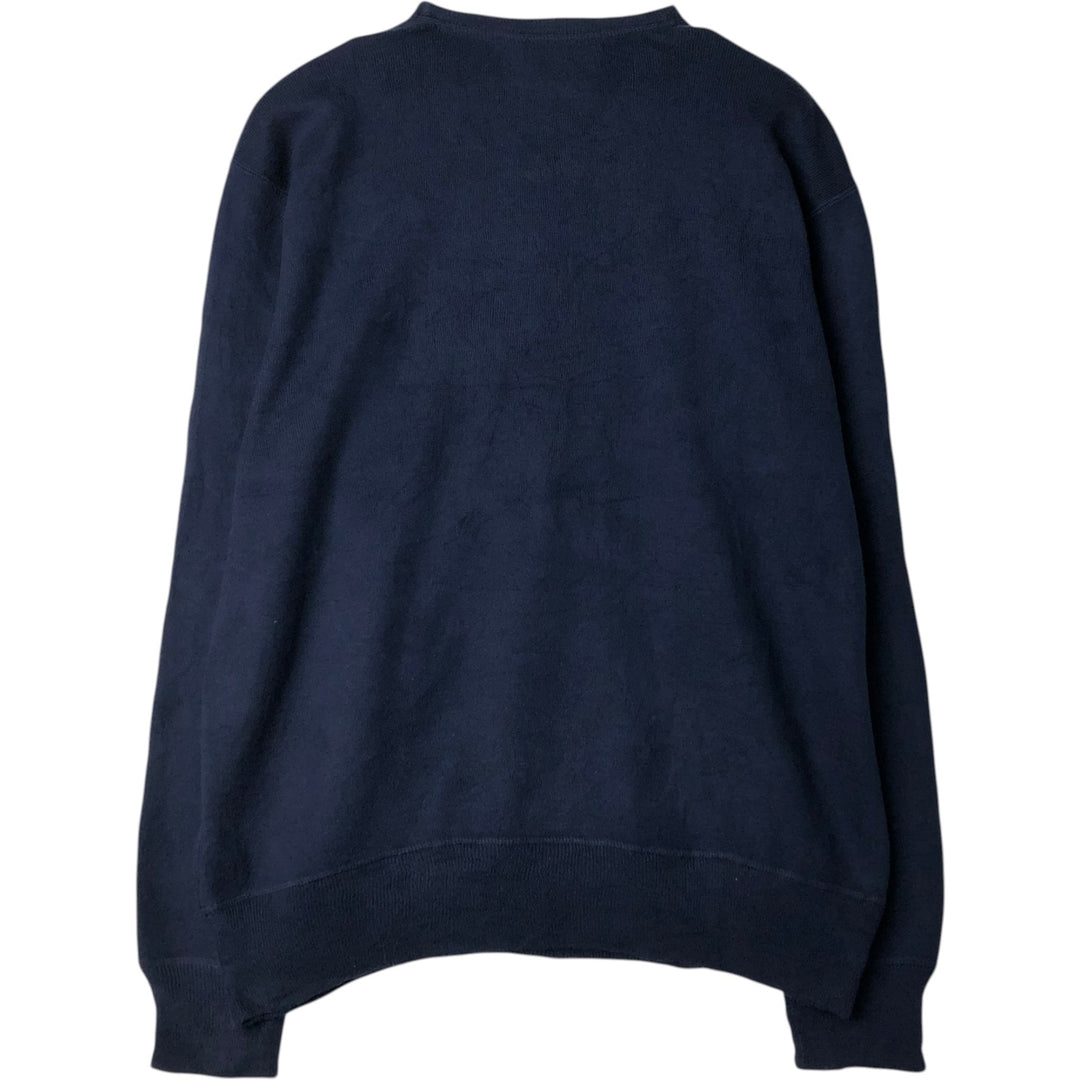 Ralph Lauren POLO by Ralph Lauren Cotton Knit Sweater Men's M Size cotton navy blue type Vintage Second Hand