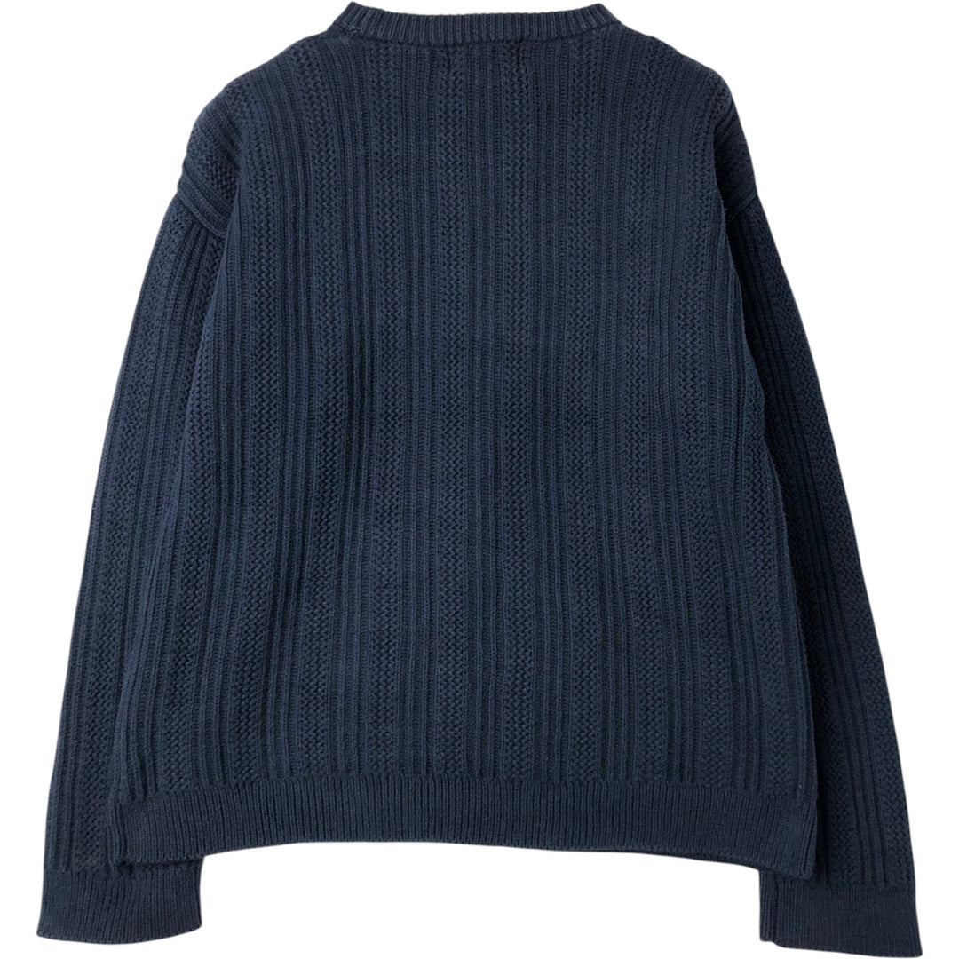 90s-00'S Eddie Bauer cotton knit sweater, men's size M equivalent, vintage. cotton navy blue type Vintage Second Hand