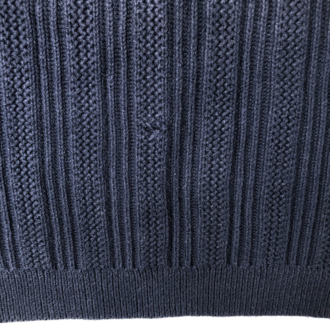 90s-00'S Eddie Bauer cotton knit sweater, men's size M equivalent, vintage. cotton navy blue type Vintage Second Hand