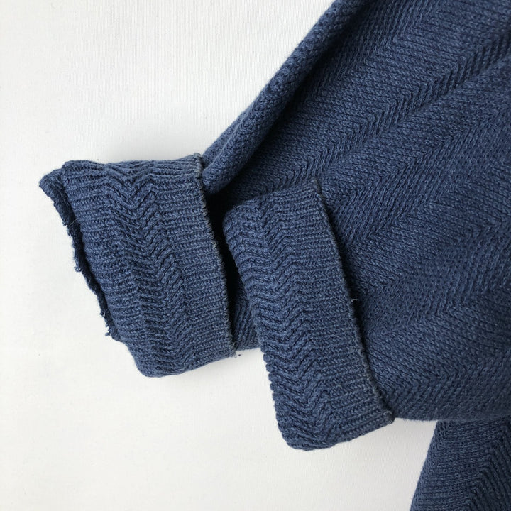 90'S Ralph Lauren CHAPS Herringbone Cotton Knit Sweater Men's Size L Vintage cotton navy blue type Vintage Second Hand