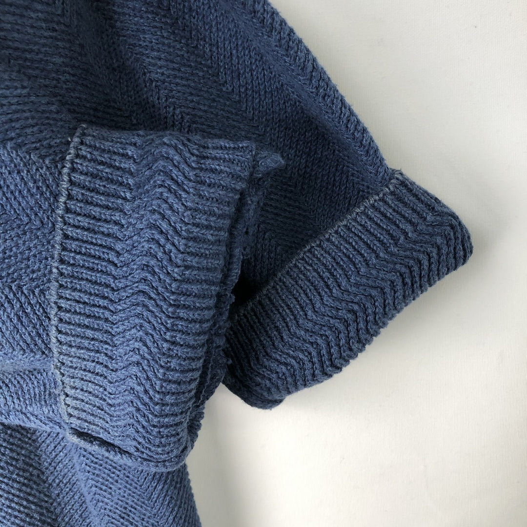 90'S Ralph Lauren CHAPS Herringbone Cotton Knit Sweater Men's Size L Vintage cotton navy blue type Vintage Second Hand