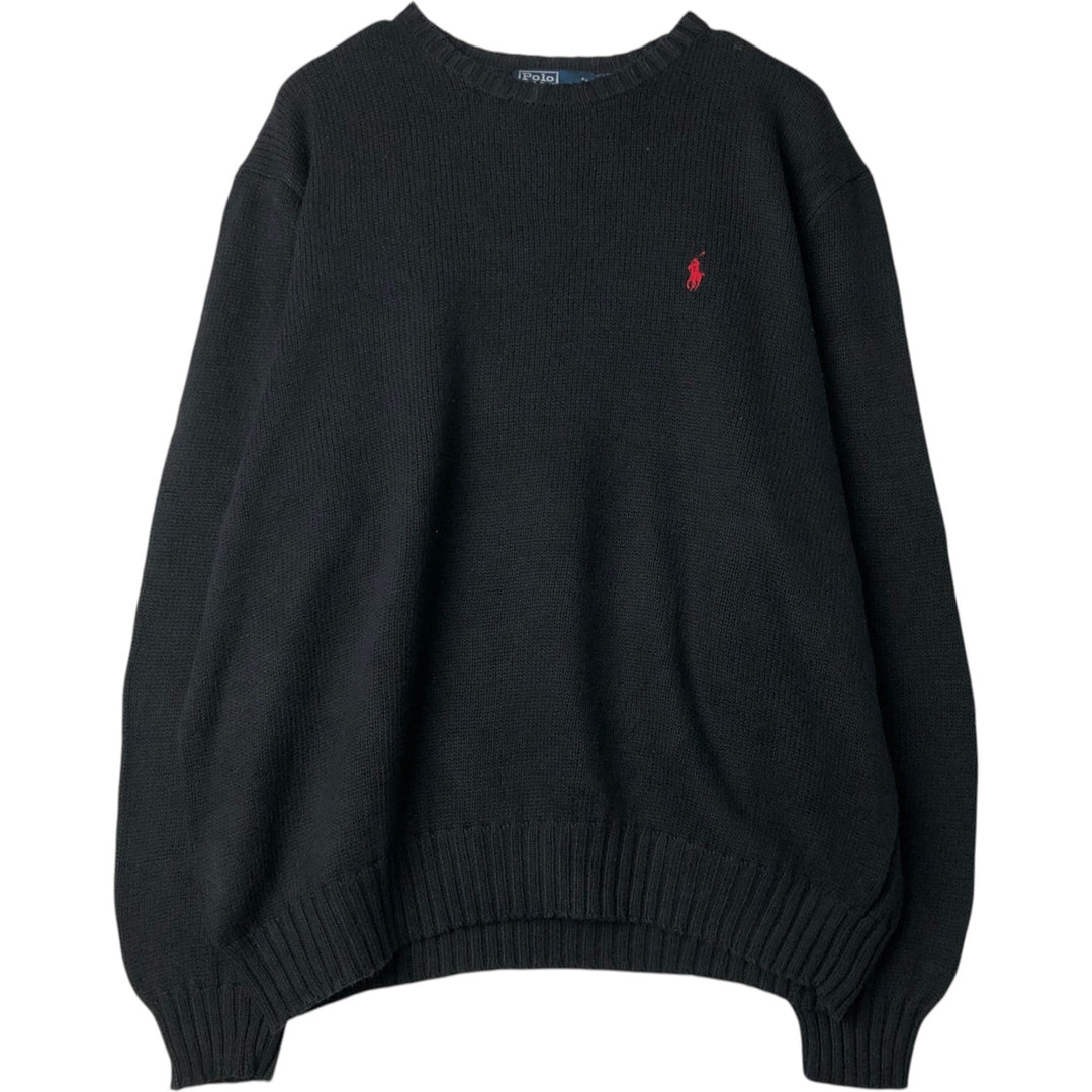 Ralph Lauren POLO by Ralph Lauren Cotton Knit Sweater Men's XXL cotton black type Vintage Second Hand